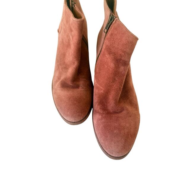 Frye Reina Bootie Dusty Rose Suede Ankle Boots Women’s 9.5 M Made in Mexico Zip - Picture 3 of 7